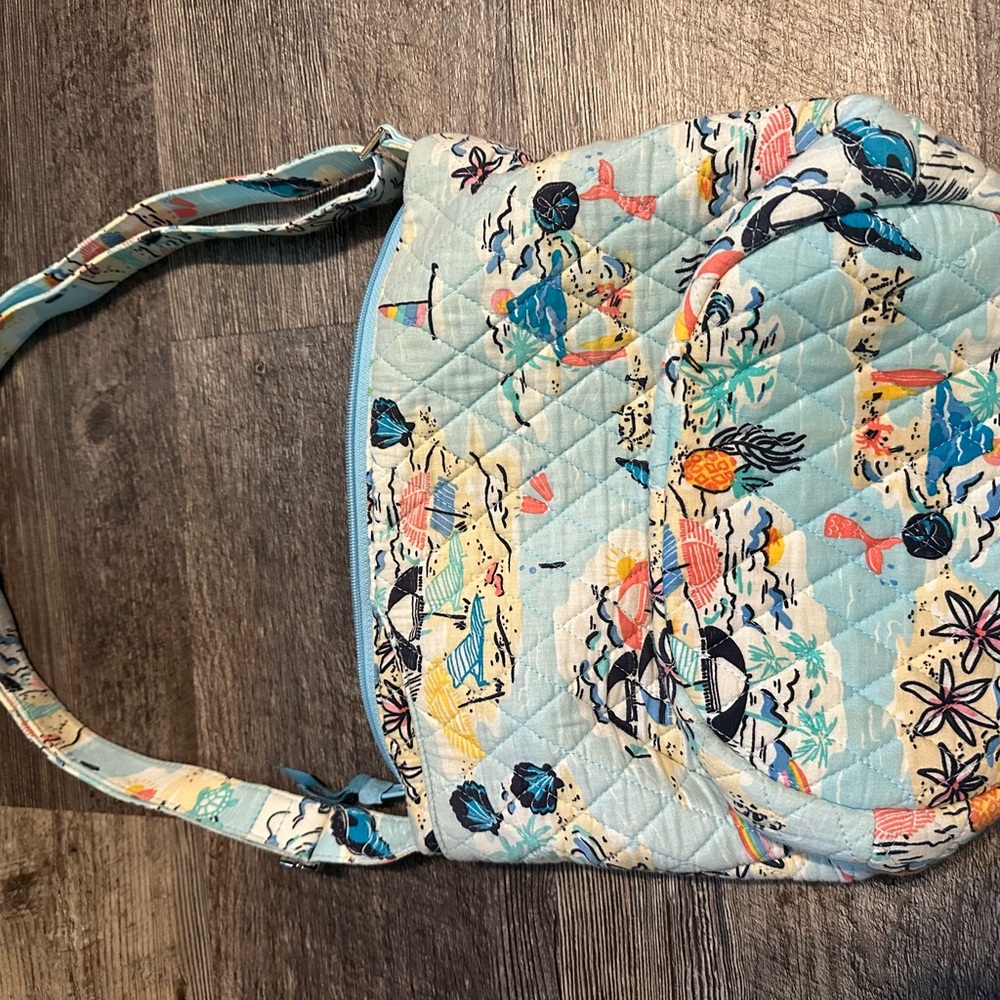 Vera Bradley Blue and Pink Patterned Shoulder Bag